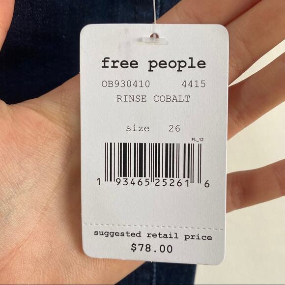 NWT‎ Free People So Chic Biker Shorts Cobalt Denim - Picture 6 of 9